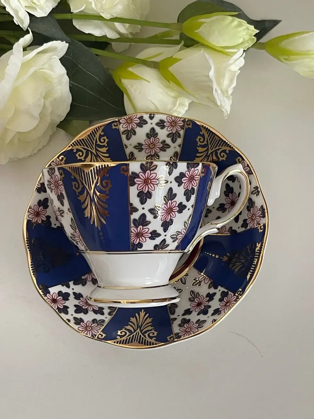 Royal Albert 100 Years Regency Blue Cup & Saucer Book